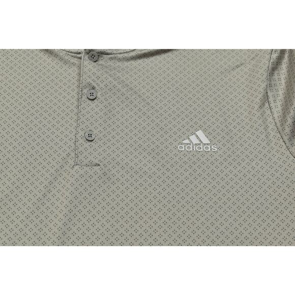 Adidas Golf Men's Polo Shirt Gray Polka Dot Short Sleeve Size L Polyester - Picture 7 of 8